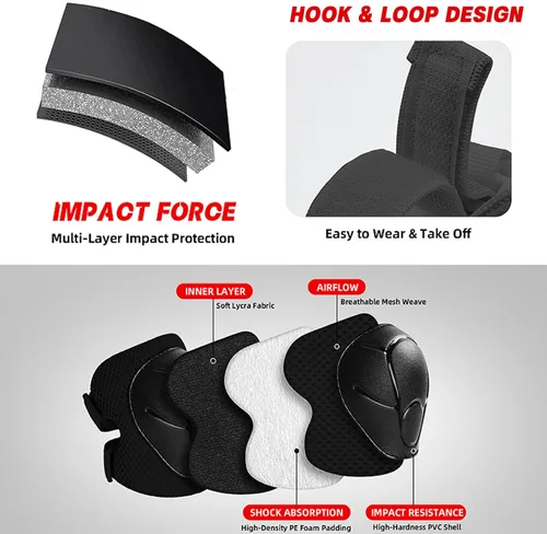 Vista 5 de Casco de bicicleta para niños de edades 2-14, casco de seguridad ajustable para niños pequeños con juego de equipo de protección, cascos para Negro