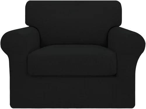 Vista 59 de Easy-Going Funda elástica de sofá de 4 piezas de gran tamaño para perros, funda de sofá lavable para 3 cojines separados, protector de muebles Negro