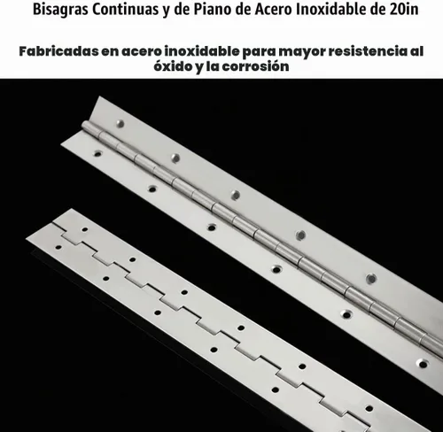 Vista 4 de EPHECH Bisagras continuas y de piano de 20 pulgadas, 2 bisagras de piano de acero inoxidable resistente, bisagra continua plegable pulida suave