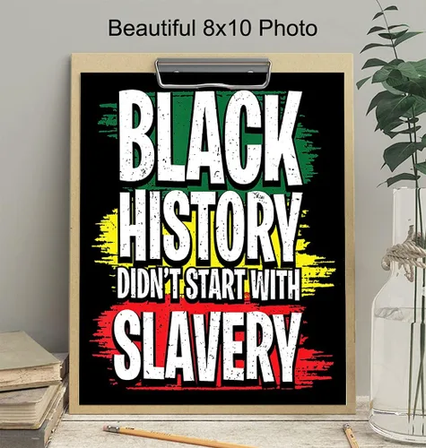 Vista 4 de Black History - Arte de pared afroamericano para hombres y mujeres, regalos afroamericanos, orgullo negro, cultura histórica BLM, bandera afro BLM