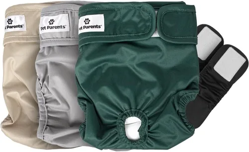 Vista 16 de [Usado] Pet Parents - Pañales lavables para perros (3 unidades), pañales duraderos y de alta calidad para machos y hembras