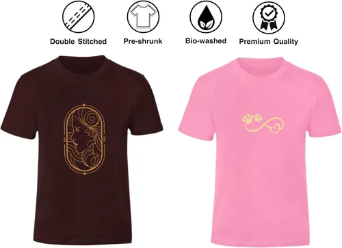 Vista 2 de TARI Camiseta casual de algodón de primera calidad para mujer, suave, cómoda, bonitos diseños gráficos