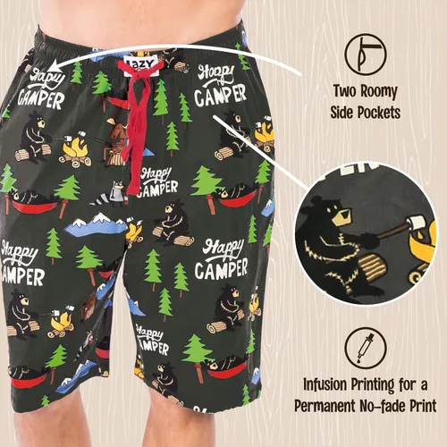 Vista 176 de Lazy One - Pantalones cortos de pijama para hombre, ropa de dormir