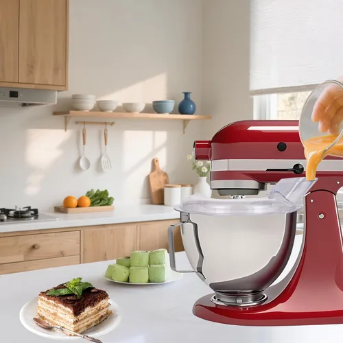 Vista 7 de Stainless Steel Flex Edge Beater with Silicone Edges and Pouring Shield Compatible with KitchenAid 4.5-5QT Mixer Bowl, Beater Paddle Attachment