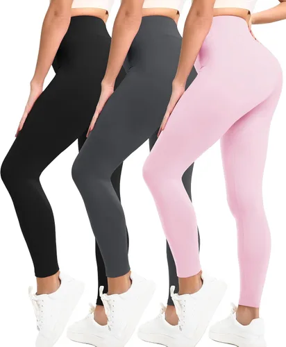 Vista 16 de Natural Feelings Buttercloud - Paquete de 3 leggings para mujer, cintura alta, pantalones de yoga suaves como la mantequilla, para uso diario