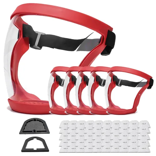 Vista 10 de Escudos activos antivaho de cara completa Protección de expresión visible, transparente, transpirable, cómodo, para adultos, reutilizable