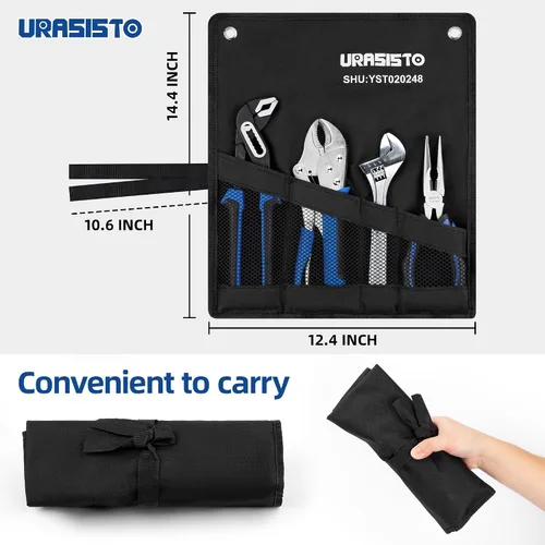 Vista 2 de URASISTO Kit de herramientas de mantenimiento del hogar de 4 piezas para hombres, incluye junta de ranura, nariz larga, corte diagonal, alicates
