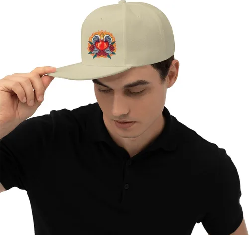 Vista 3 de Heart Angel Fiery with Red Rose Blooms Snapback Hats for Men Women Baseball Cap Flat Bill Brim Hat