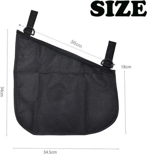 Vista 2 de Alovexiong Paquete de 2 bolsas organizadoras universales para cochecito, red de transporte lateral, correas antideslizantes y ajustables, bolsa