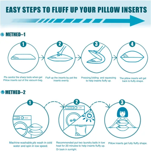 Vista 8 de Siluvia - Rellenos de almohada decorativos de 12 x 20 pulgadas, rellenos de almohada cuadrados para interiores de sofá, par de rellenos de almohada