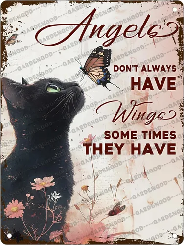 Vista 12 de Cartel de metal divertido vintage con diseño de gato de cocina con texto en inglés «Cat Never Trust A Skinny Cook», póster de metal para el hogar