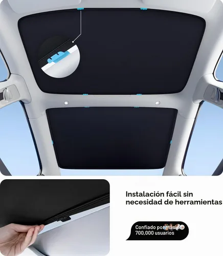 Vista 5 de Wigoo Para Tesla Model 3 Accesorios Parasol techo, Interior Negro