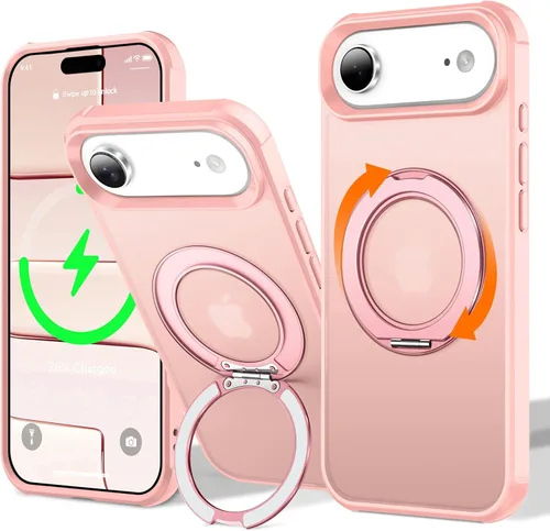 Vista 56 de UMIONE - Funda con diseño de anillo magnético giratorio de 360° para iPhone 11, soporte de bucle invisible integrado, compatible con Magsafe, funda