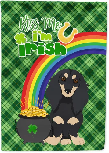 Vista 44 de Caroline's Treasures WDK4731GF - Bandera decorativa para jardín del día de San Patricio, color negro y tostado, Airedale Terrier, para jardín