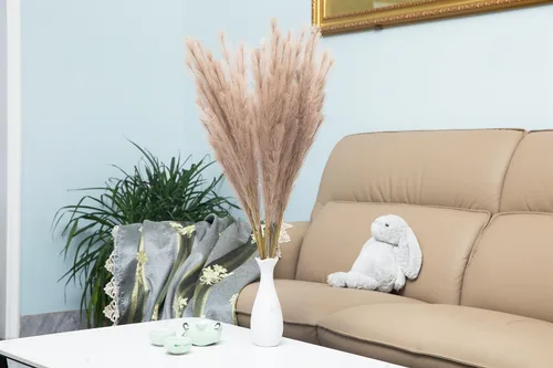 Vista 7 de UiiziC Hierba de Pampas Artificial 8 PIEZAS 30"/76cm Flores Artificiales Secas Esponjosas Hierba Ascendente para Rellenos de Jarrones Ramos de Bodas