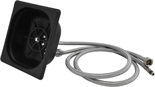 Vista 5 de Acero inoxidable Enjuagador de vidrio Copa Lavadora Limpiador automático para Bar Pub Hotel (negro)