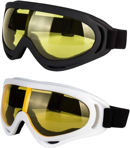 Vista 12 de LJDJ Gafas de motocicleta – Juego de 2 gafas – Dirt Bike ATV Motocross anti-UV ajustable para montar fuera de carretera protección combate táctico