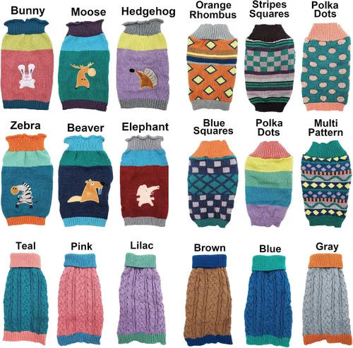Vista 2 de Suéter de punto para perro, ropa de invierno cálida y suave para mascotas pequeñas y grandes (XL: longitud: 22 pulgadas, alce)
