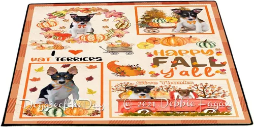 Vista 10 de Doggie of the Day Tapete Rat Terrier para perros, 4 de julio, Día de la Independencia, el mejor felpudo para perro, decoración protectora, arte