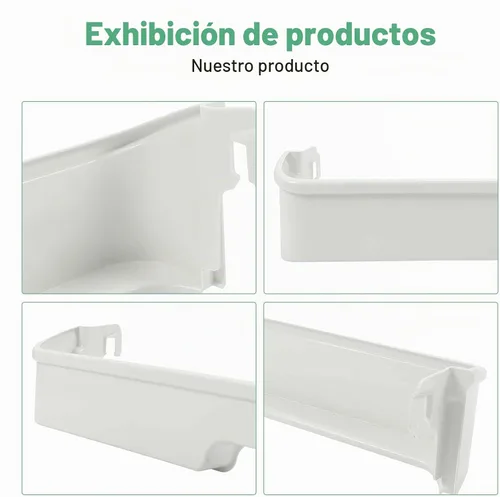Vista 7 de HECASA - Estante para puerta de refrigerador que reemplaza al frigidaire, plástico ABS blanco