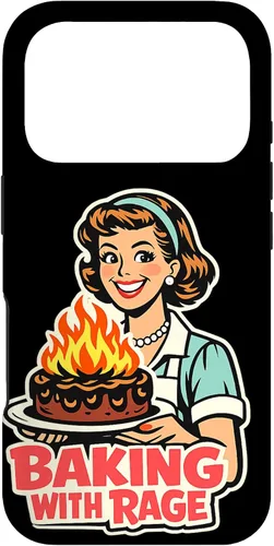 Vista 30 de Baking with Rage Retro 1950s Housewife Pop Art Humor Case for iPhone 17