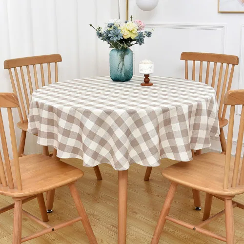 Vista 30 de Mantel de Algodón Resistente para Mesa Cuadrada Estilo Granja Vintage Mantel Lavable Cobertura de Mesa Rústica (Gris, 52''x52'')