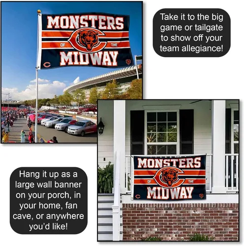 Vista 4 de Chicago Bears Monsters of the Midway - Bandera