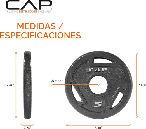 Vista 4 de CAP Barbell Placa de peso olímpica de 2 pulgadas Múltiples opciones