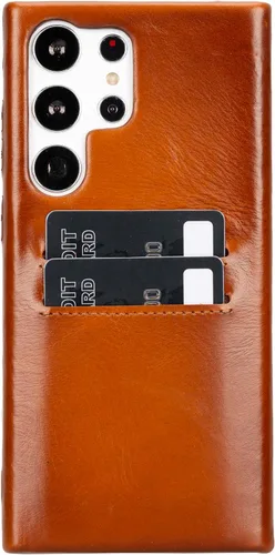 Vista 29 de HARDISTON Funda de piel auténtica hecha a mano para Samsung Galaxy Note 8, funda a presión con 2 ranuras para tarjetas de crédito, carga Marrón