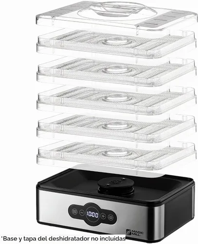 Vista 2 de Juego de bandejas de repuesto de acero inoxidable para máquina deshidratadora de alimentos Magic Mill Número de modelo MFD-5000 (paquete de 5)