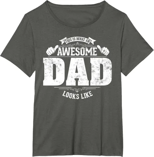 Vista 19 de This is what a awesome dad looks like vintage style design T-Shirt, Negro