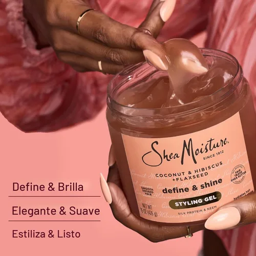 Vista 5 de Shea Moisture Gel de peinado Define & Shine Coconut & Hibiscus 15oz