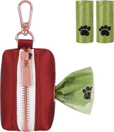 Vista 14 de Lionet Paws Lindo soporte para bolsas de excrementos de perro con bolsa para correa, dispensador de seda para perros, collar a juego Azul
