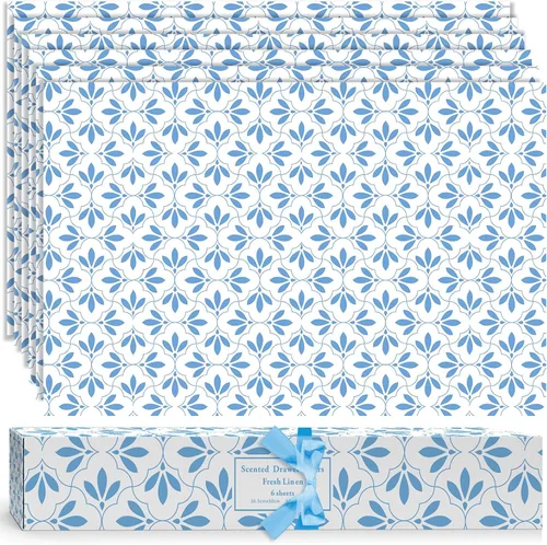 Vista 16 de SCENTORINI Revestimientos de cajones para tocador, forros de cajones perfumados de algodón limpio, forro de cajón para tocador, dormitorio, estante