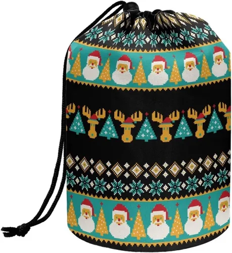 Vista 24 de Poceacles Bolsas de maquillaje con cordón para mujer, bolsa de cosméticos de viaje, multifuncional, bolsa de almacenamiento, Margarita azul