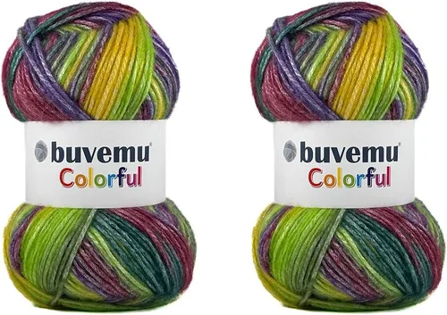 Vista 8 de Colorido hilo multicolor a rayas con sutil brillo, 56% poliéster, 44% acrílico, cada uno de 3.53 onzas / 252 yardas (754.6 ft) (n.º 1) (cebra)
