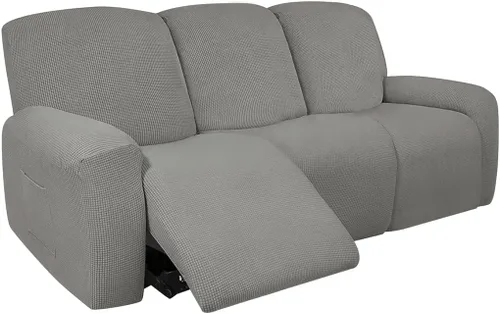 Vista 12 de vctops Fundas elásticas resistentes al agua, para sofá reclinable, suaves y lisas, con correa elástica antideslizante, protector de muebles