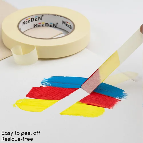 Vista 5 de MEEDEN 10 paquetes de cintas blancas para artistas, 0.5 pulgadas con total de 1804.5 pies (1,804.5 ft) de cinta de arte para pintura de artista
