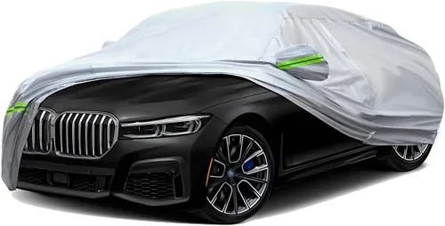 Vista 30 de TUCAREST - Funda de auto completa de 6 capas de alta calidad, diseño de cremallera de carcasa dura, impermeable, resistente a la intemperie