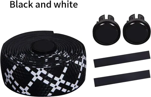 Vista 2 de 2 rollos de cintas de manillar de bicicleta de gel de sílice con tapones de barra para bicicleta de carretera montaña ciclismo Negro Azul