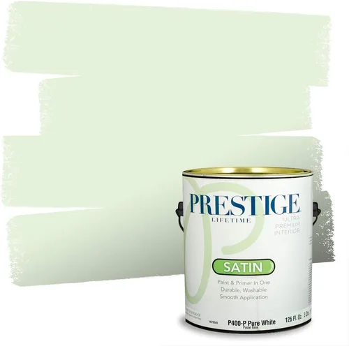 Vista 130 de PRESTIGE Pintura exterior e imprimación en uno, aloe, plano, 1 galón