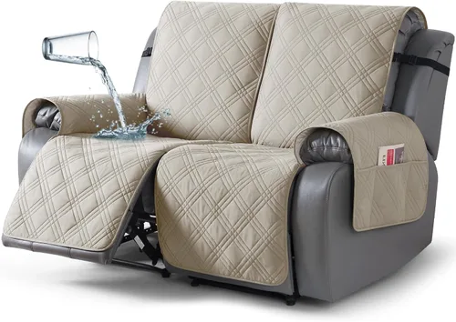 Vista 16 de TAOCOCO Fundas para Sillón de Dos Plazas Reclinable 100% Impermeables, Fundas Divididas para Loveseat Reclinable, Funda Antideslizante para Sofá