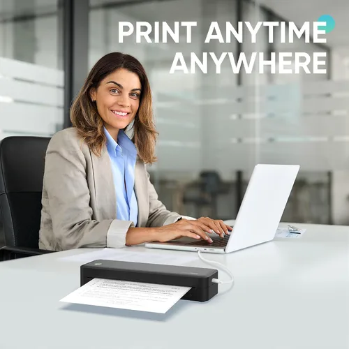 Vista 2 de Papel térmico plegable de 8.3 x 11 pulgadas, papel térmico continuo, compatible con impresora portátil Novodesk AZ5005, 50 hojas