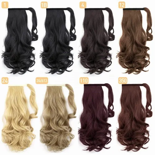 Vista 8 de Extensiones de cabello de cola de caballo de 16 pulgadas con clip Caoba