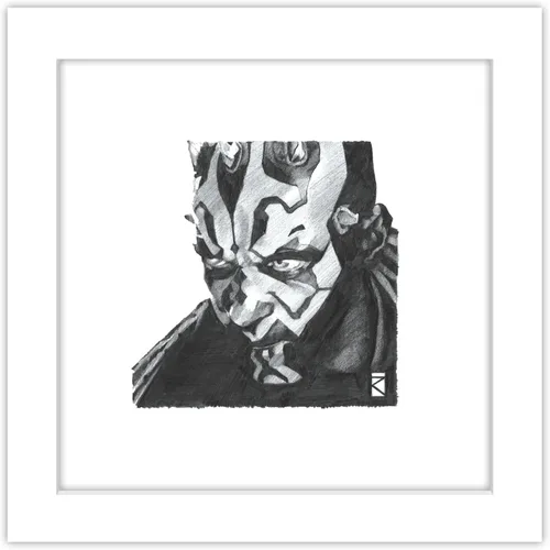 Vista 10 de Gallery Pops Star Wars: Saga - Darth Maul Sketch - Arte de pared, versión enmarcada negra, 12 x 12 pulgadas Versión con marco negro