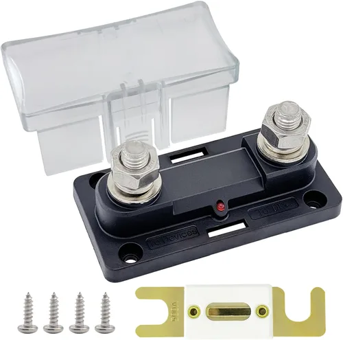 Vista 6 de Ampper - Soporte para fusibles ANL de 12 a 24 V, caja de fusibles MANL en línea de 2 vías para inversor de amplificador de audio de automóvil y más