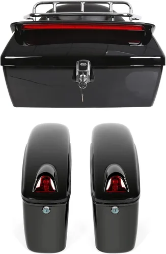 Vista 12 de ECOTRIC - Alforjas rígidas extendidas de 5 pulgadas para maletero, compatibles con todos los modelos Harley Davidson Road King Glide Softail Touring