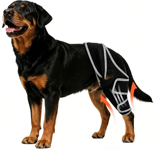 Vista 12 de Rodillera para perro para pierna trasera desgarrada del ACL, para Negro