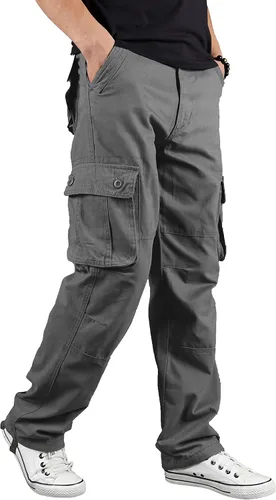 Vista 3 de TIANBA Pantalones de senderismo para hombre al aire libre, pantalones cargo militares, ligeros, tácticos, casuales, con múltiples bolsillos