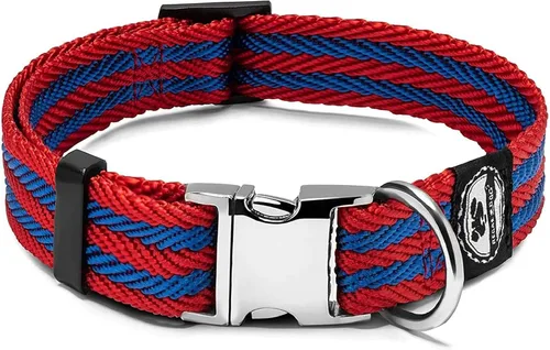 Vista 10 de Regal Dog Products Collar grande para mascotas con hebilla grabada personalizada, collares de sarga duraderos para perros pequeños, collares
